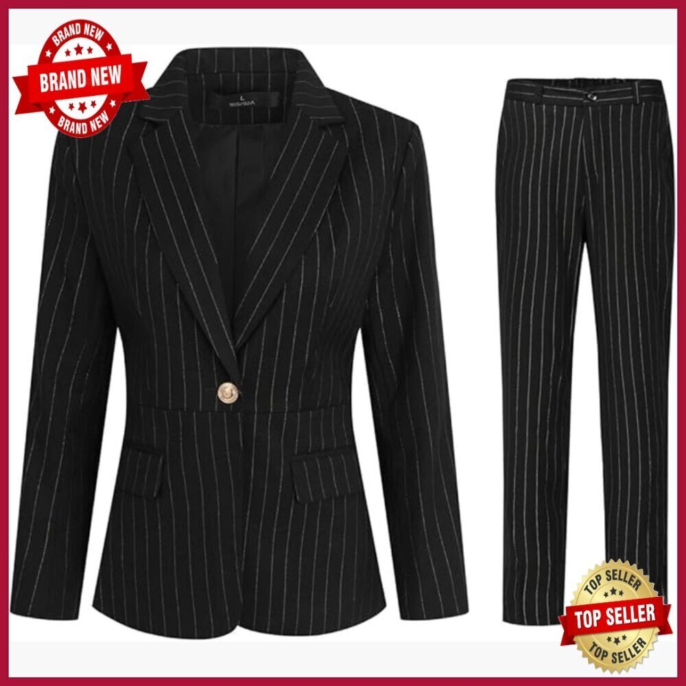 Women's Business Suit Set 2 Piece Blazer and Pant Office Work Attire
